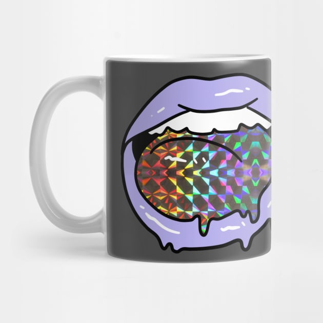 Sparkly Holographic Tongue and Lips by saradaboru